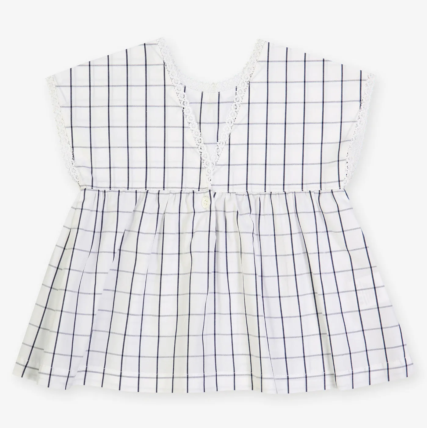Girls Rimbaud Blouse - Black Thin Squares