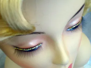 Glitter Stones False Eyelashes Gold