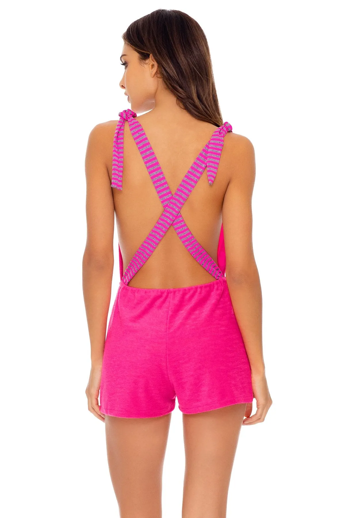 GLOW BABY GLOW - Adjustable Shorts Romper • Pink