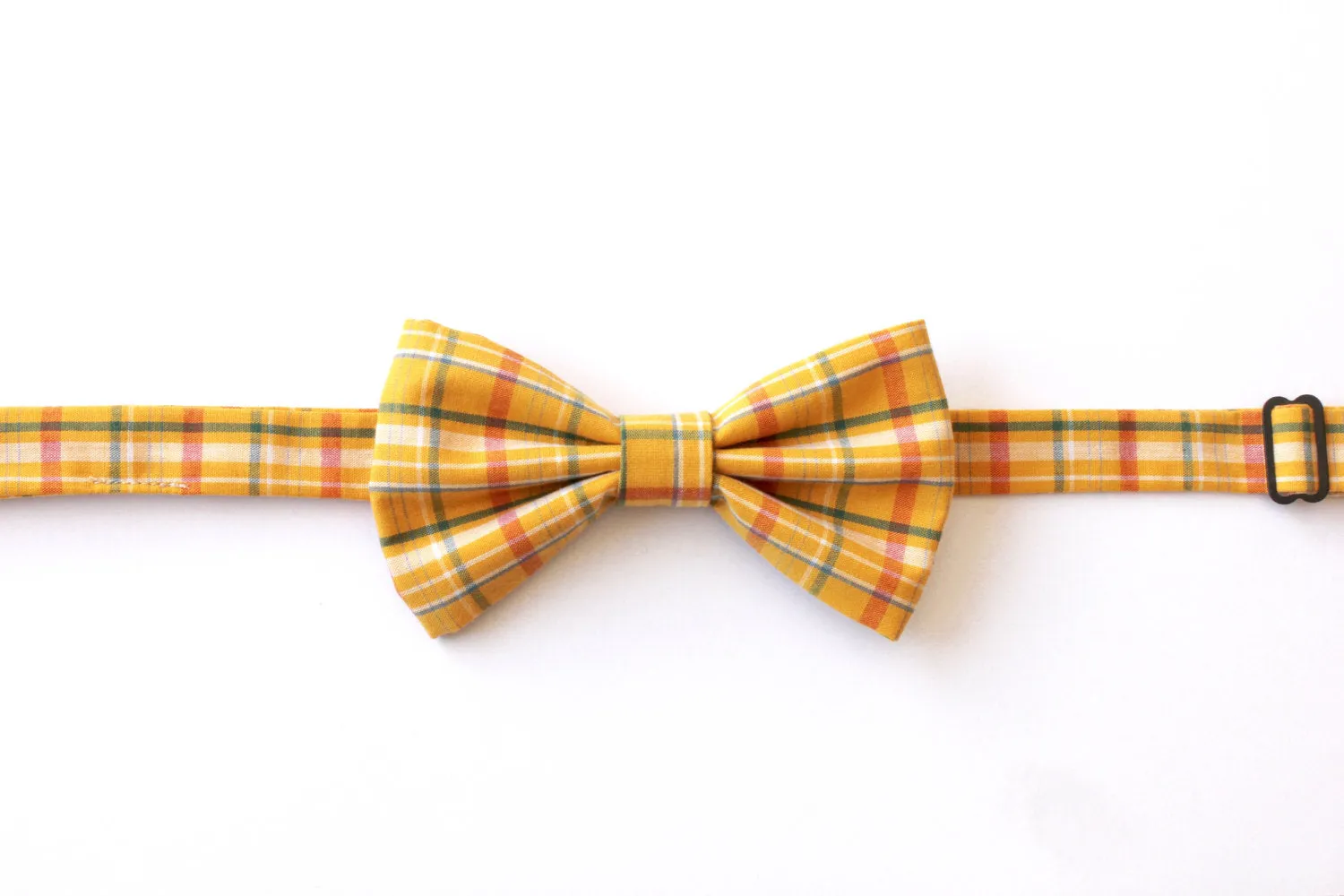 Gold Plaid Bow Tie