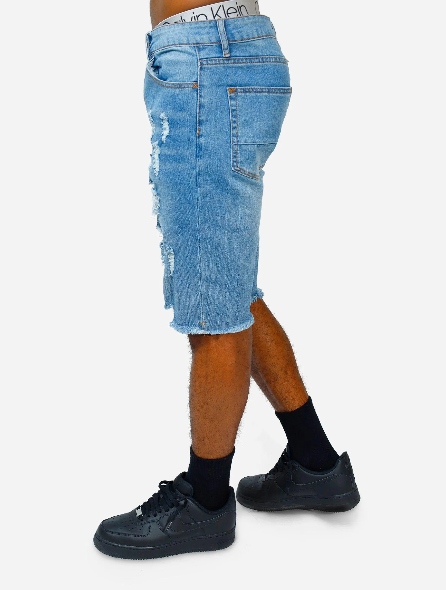 Gracias Dios Max Repair Denim Shorts