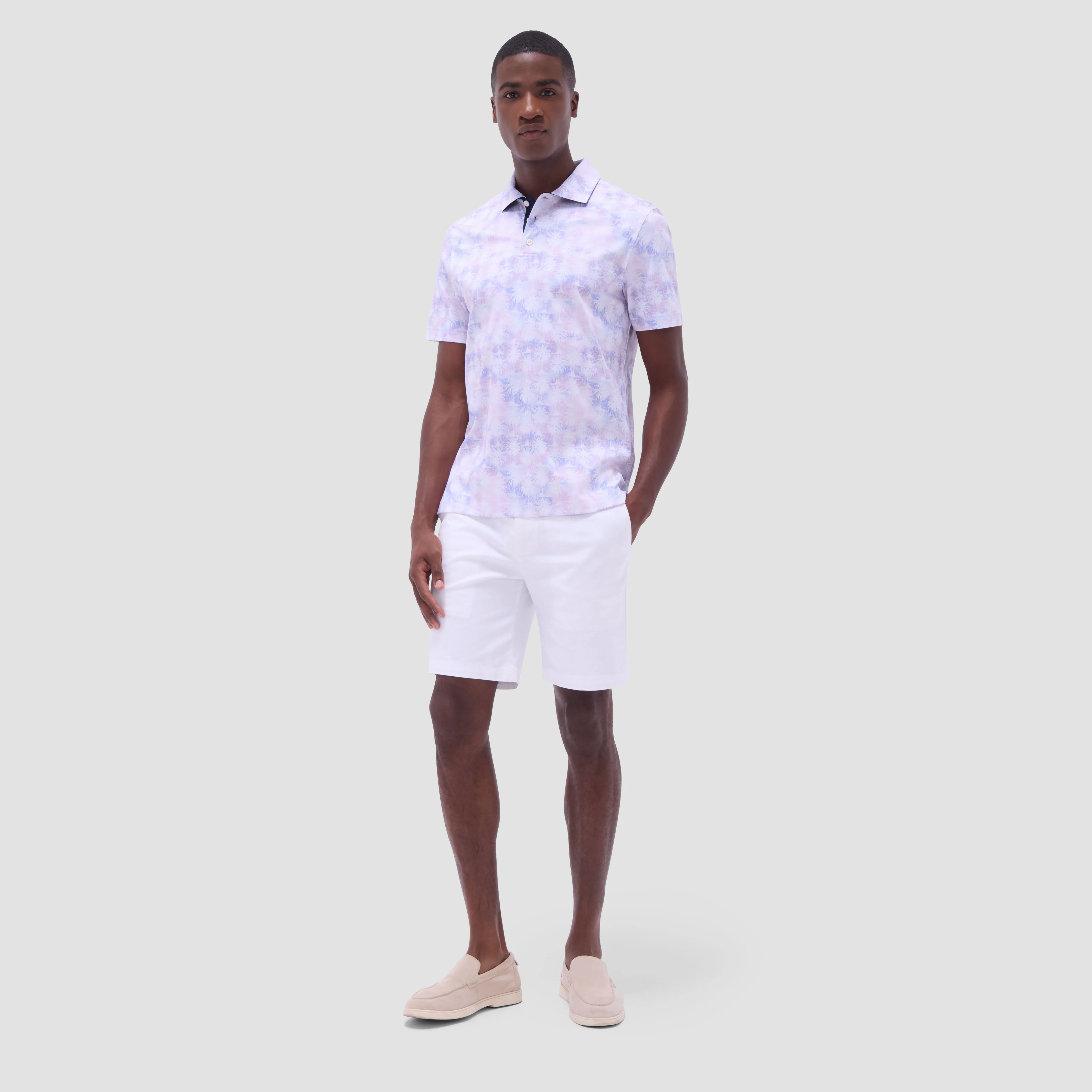 Hendrix Watercolor Palm Tree Polo Shirt