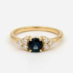 Holly Engagement Ring | .74 Montana Sapphire | 14k Yellow Gold