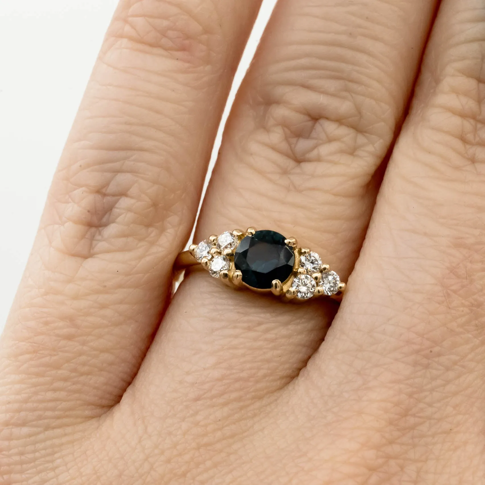 Holly Engagement Ring | .74 Montana Sapphire | 14k Yellow Gold