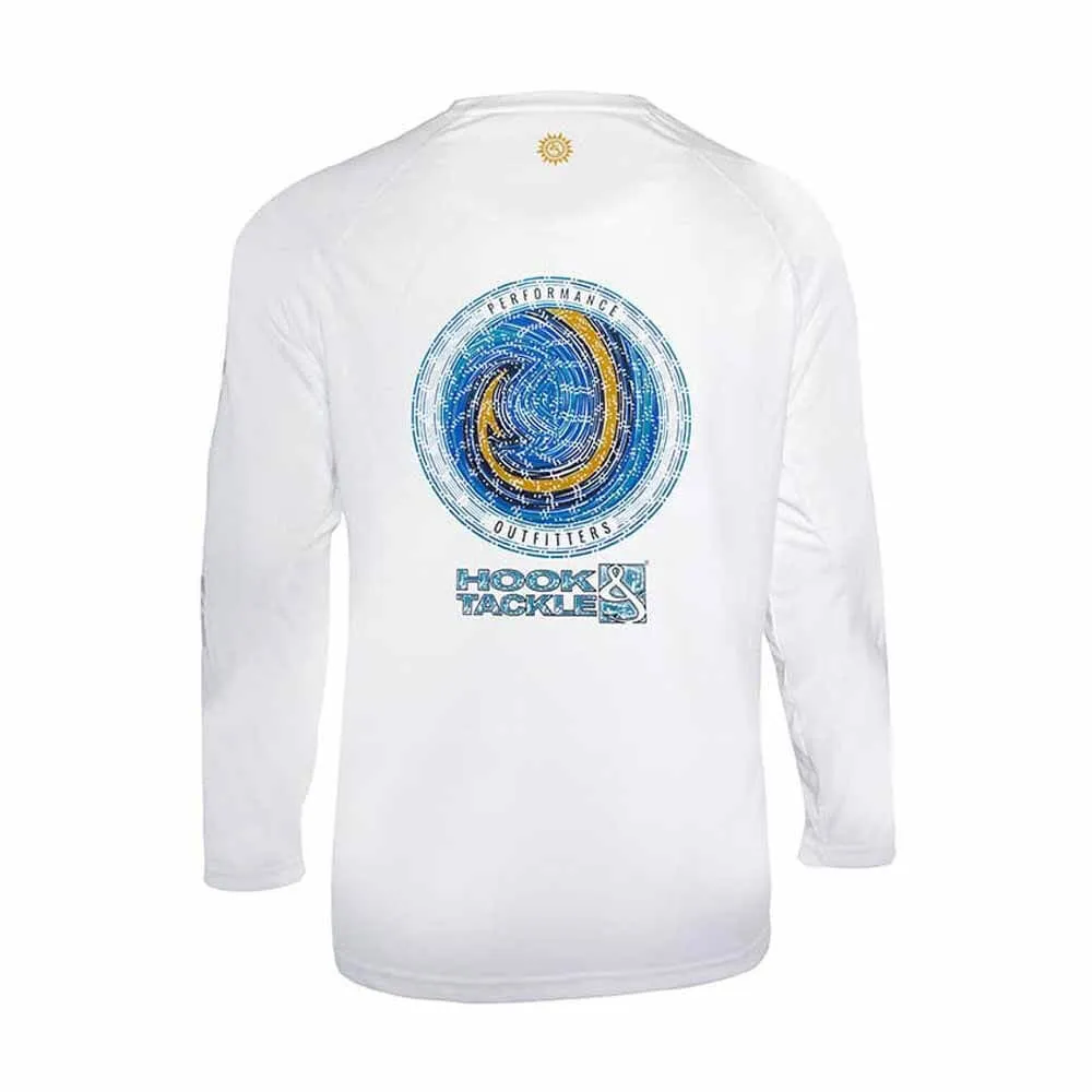 Hook & Tackle White Hooked L/S UV Crew Fishing Shirt