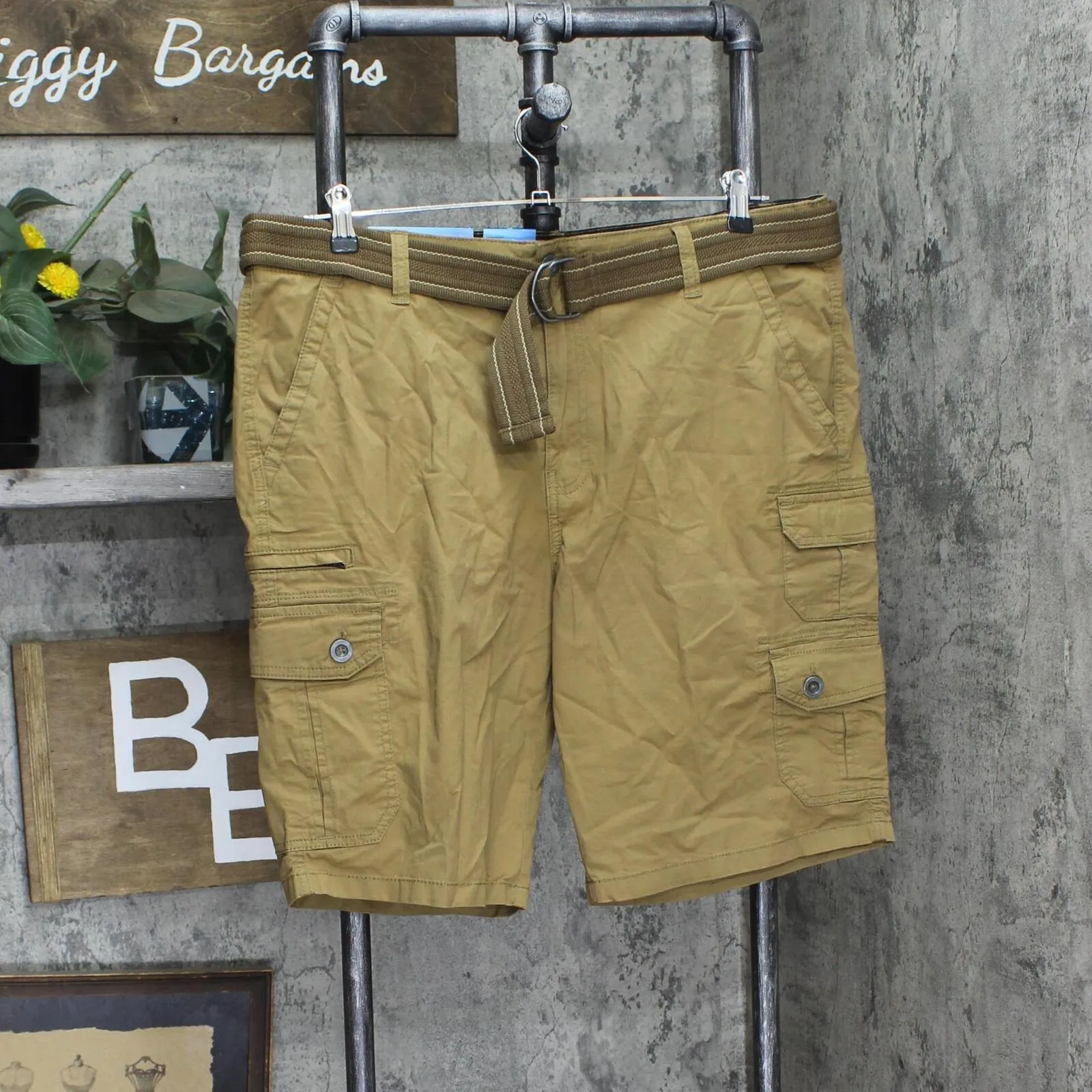 Iron Co. Men's Comfort Flex Waistband Stretch Twill Cargo Short I470753S