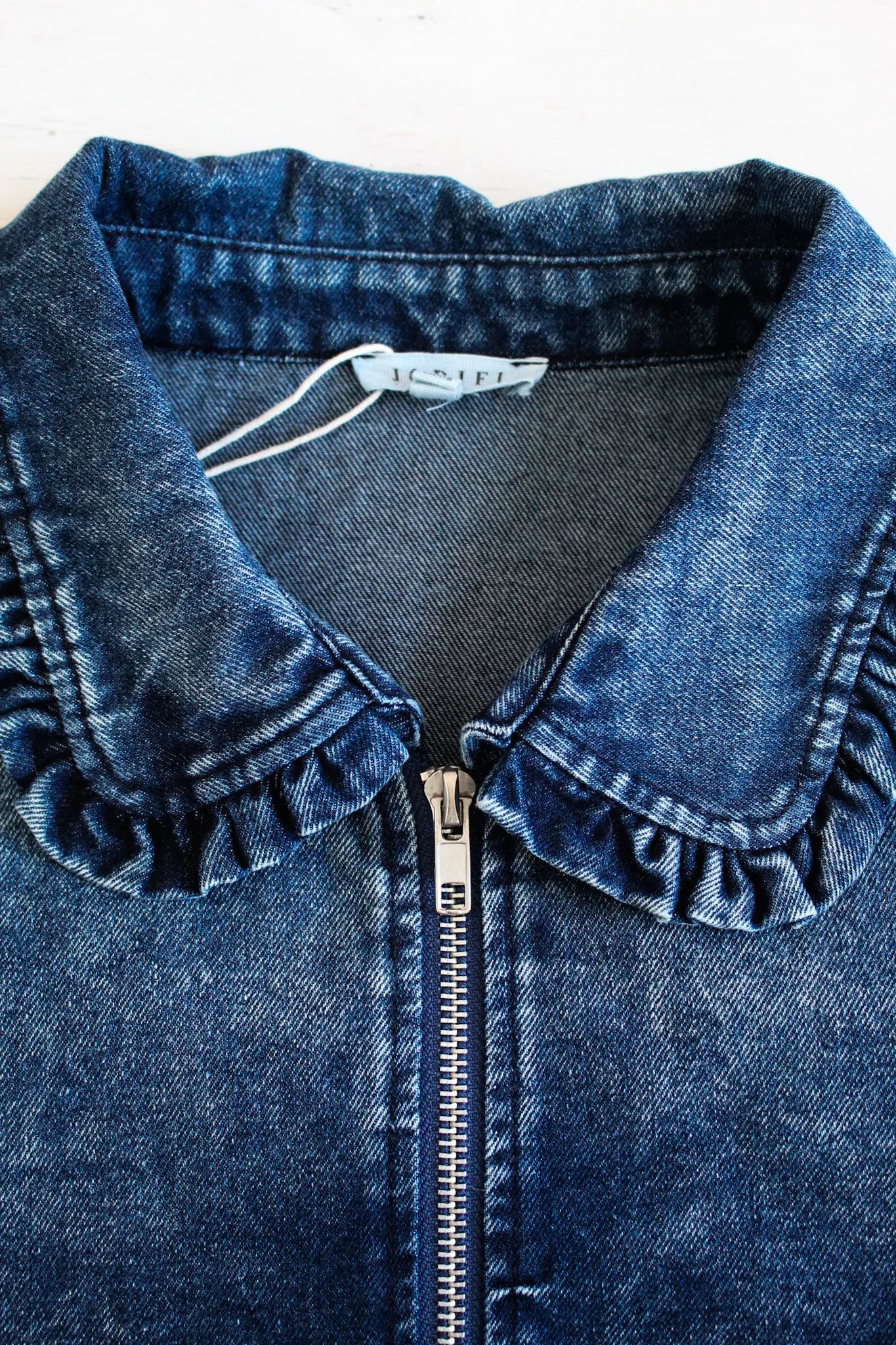 Jackie Front Zip Denim Jacket • Dark Wash