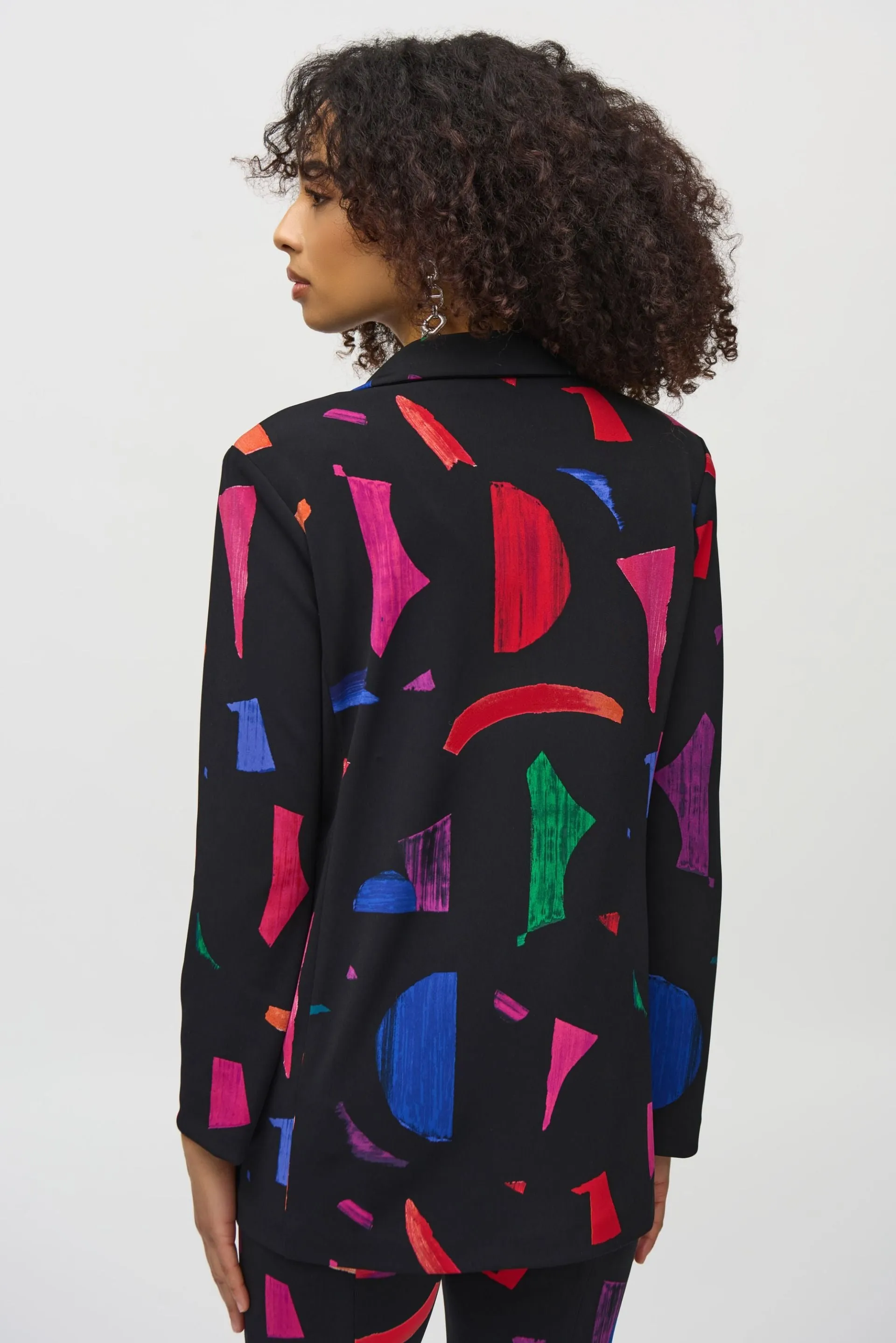 Joseph Ribkoff Black/Multi Abstract Print Blazer Jacket 244231
