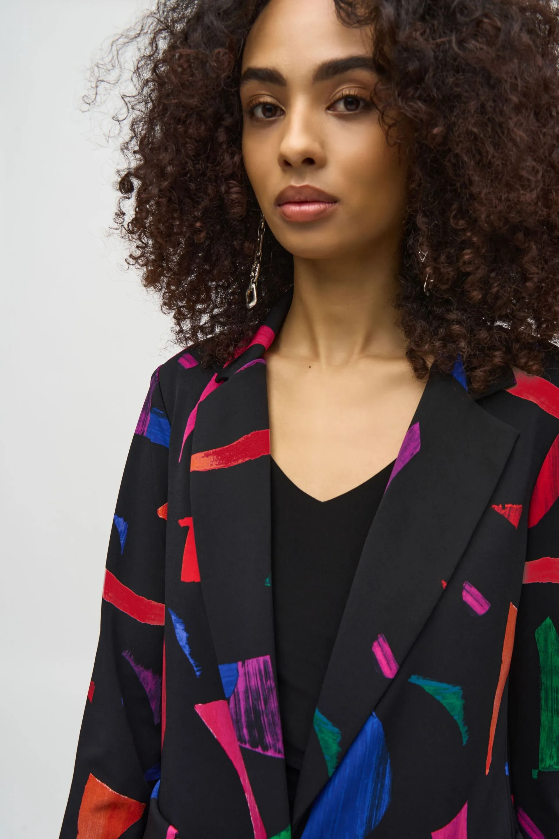 Joseph Ribkoff Black/Multi Abstract Print Blazer Jacket 244231