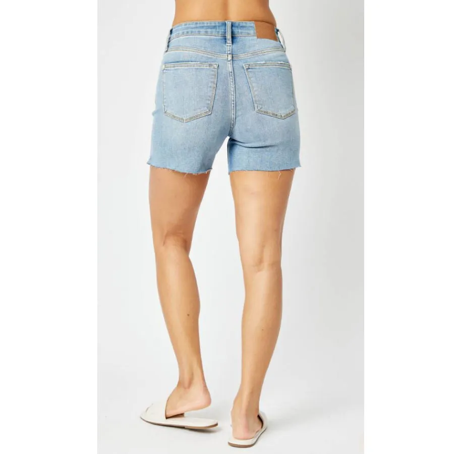 Judy Blue Mid Rise Cut Off Shorts