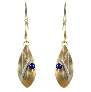 Lapis with Fine Silver Reflections and Brass