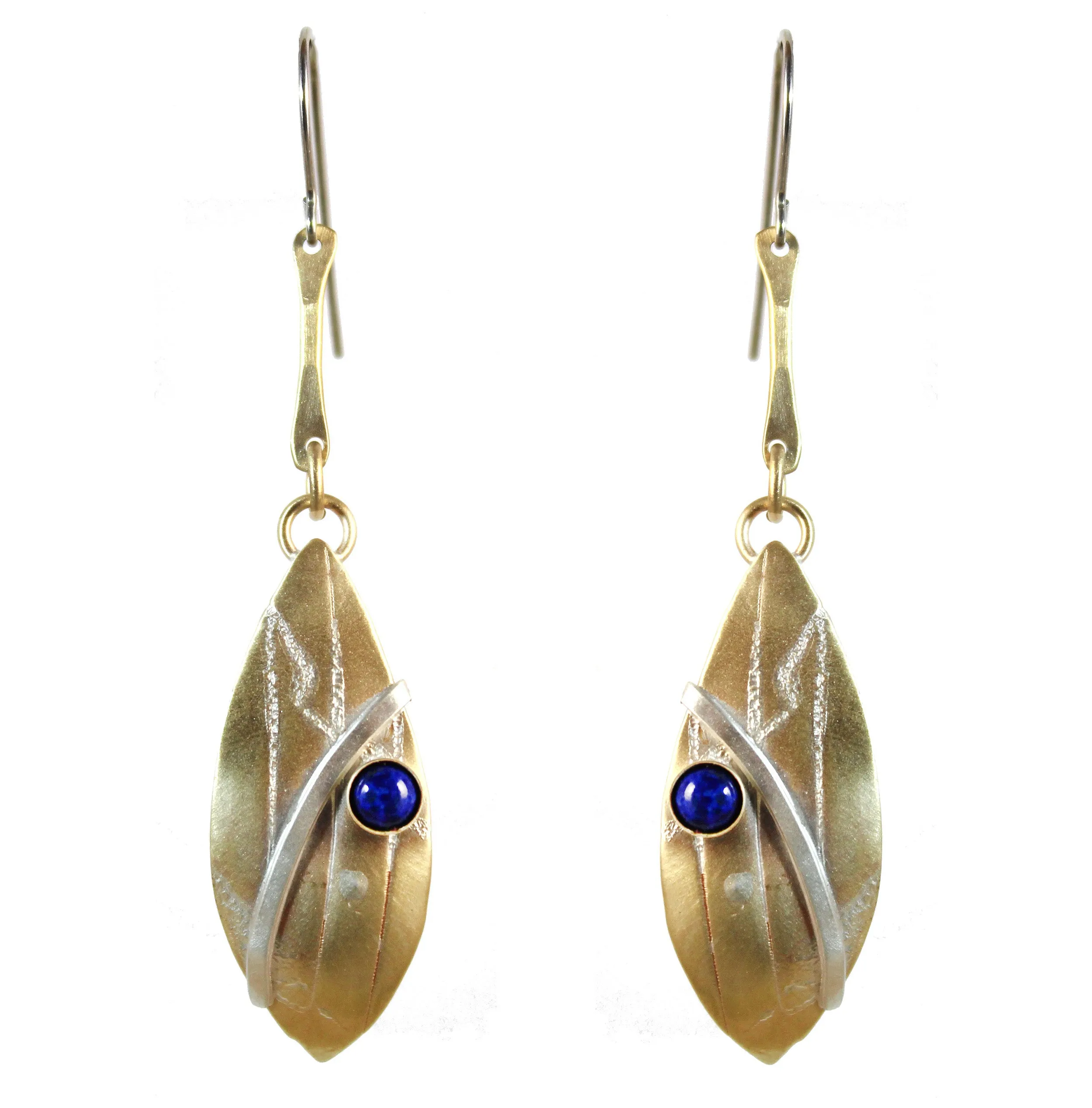 Lapis with Fine Silver Reflections and Brass