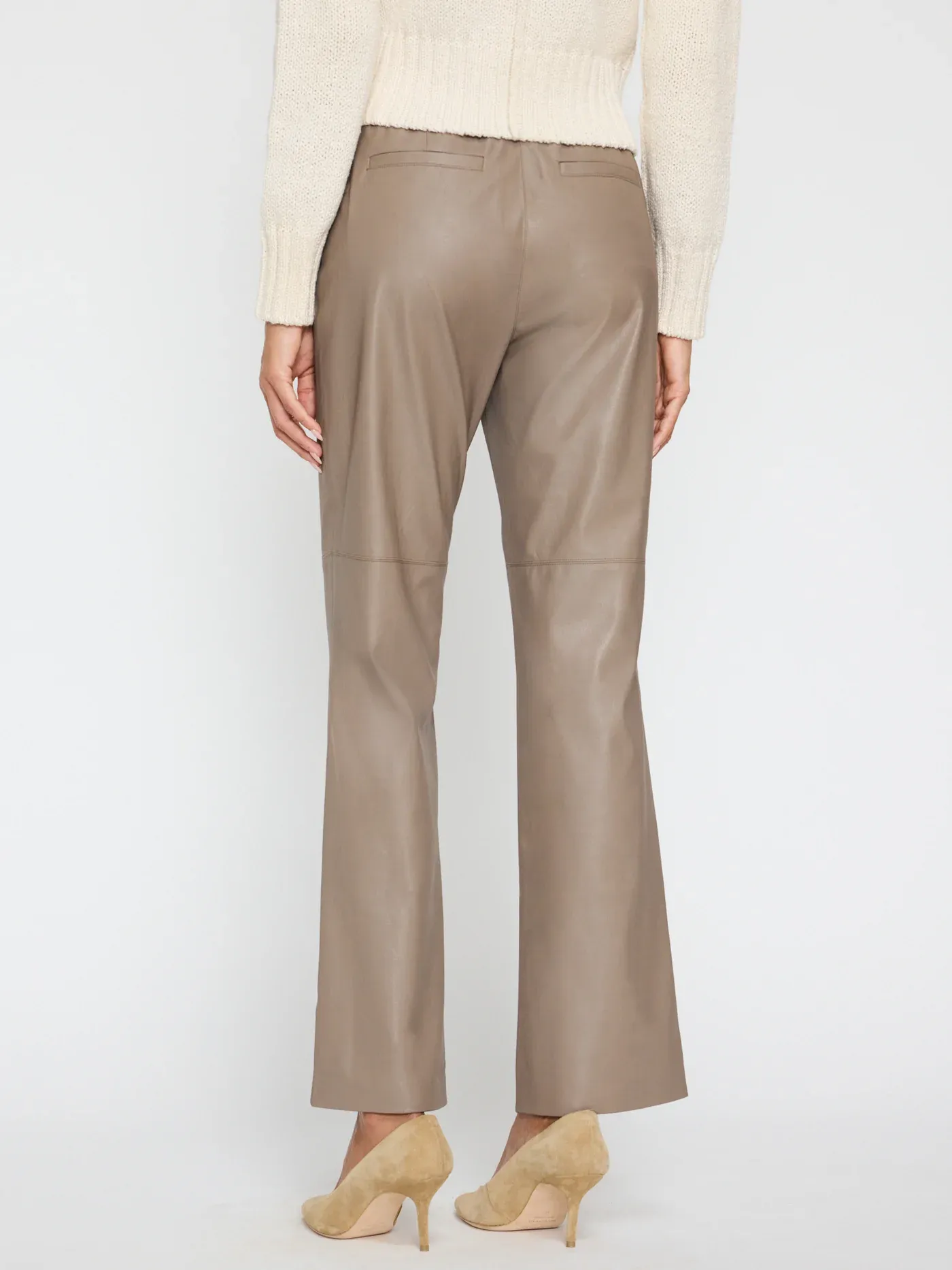 LARA VEGAN LEATHER PANT IN BRUME