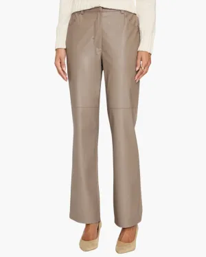 LARA VEGAN LEATHER PANT IN BRUME
