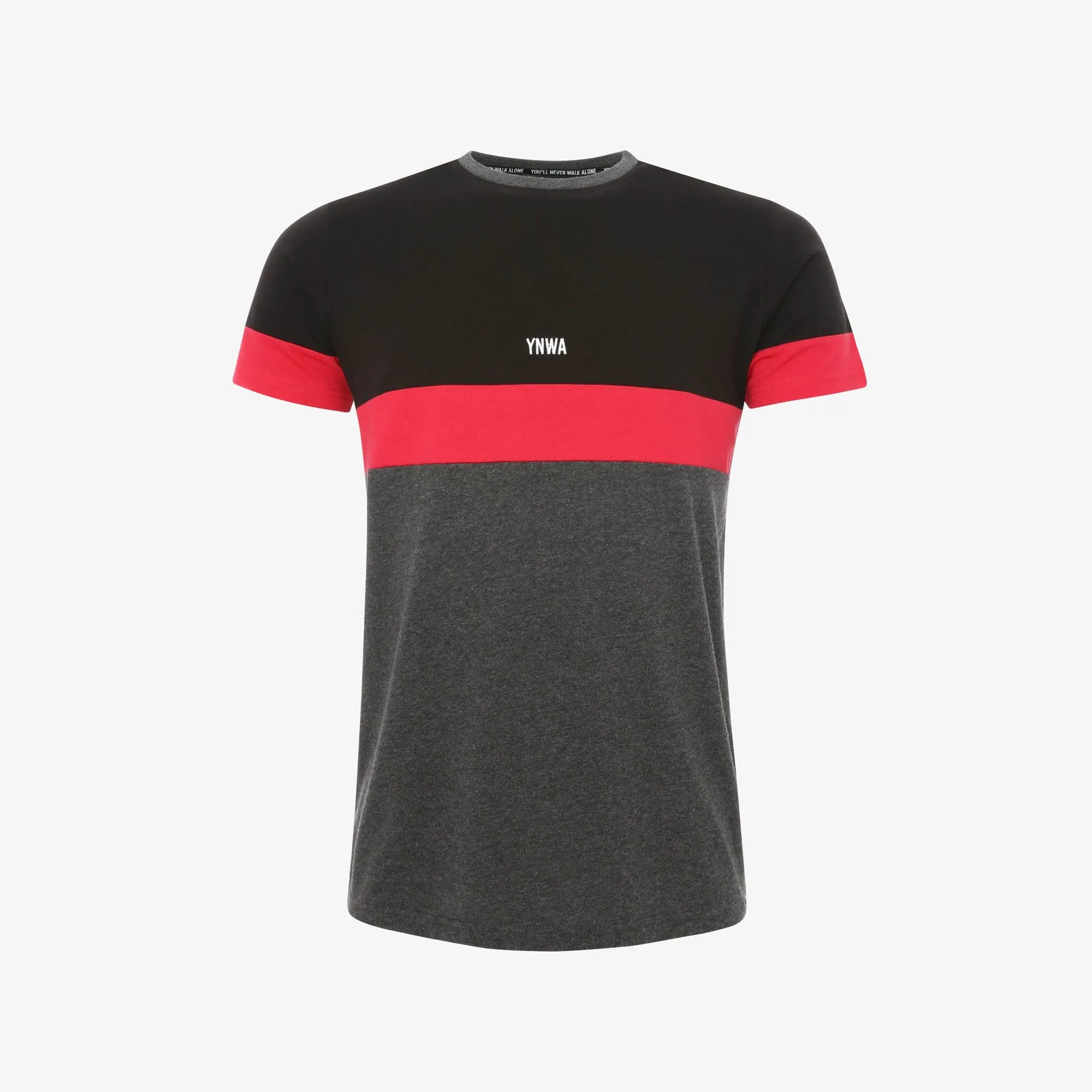 LFC Mens Grey Marl YNWA Colour Block Tee