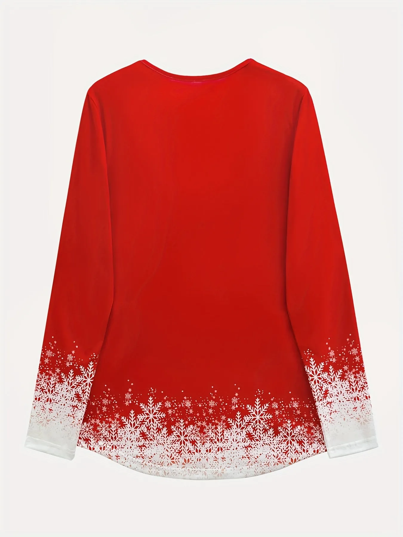 Lightweight Festive Christmas Snowman Print Long Sleeve V-Neck Shirt for Women - Soft Knit Polyester Blend Fabric with Button Detail - Perfect for Spring/Summer/Autumn Season