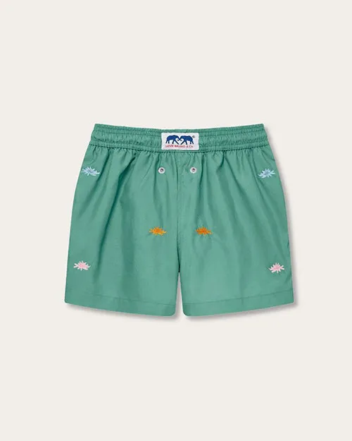 LOVE BRAND & CO | Boys Staniel Embroidered Swim Shorts | Primavera