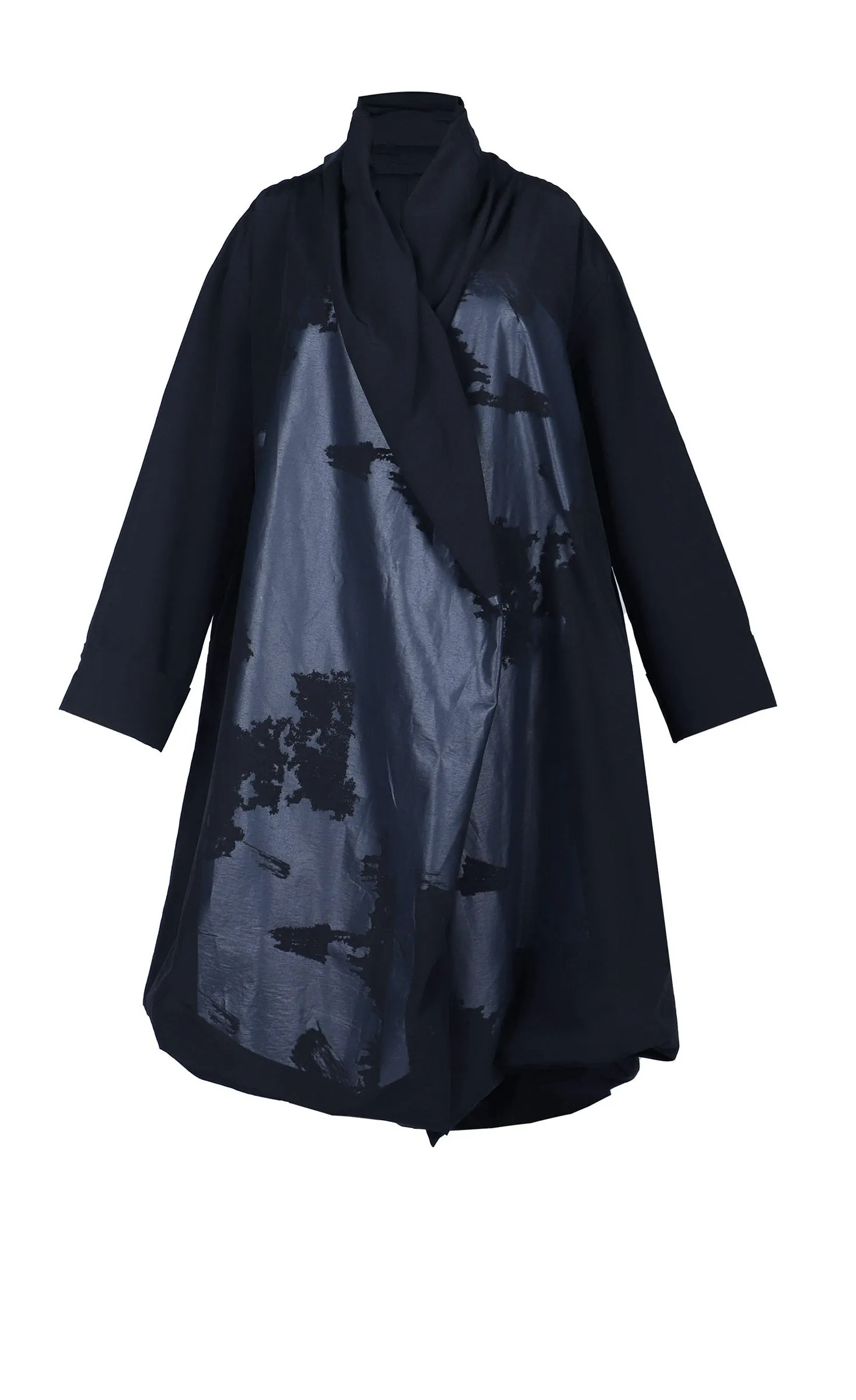 Luukaa Draped Black Coat