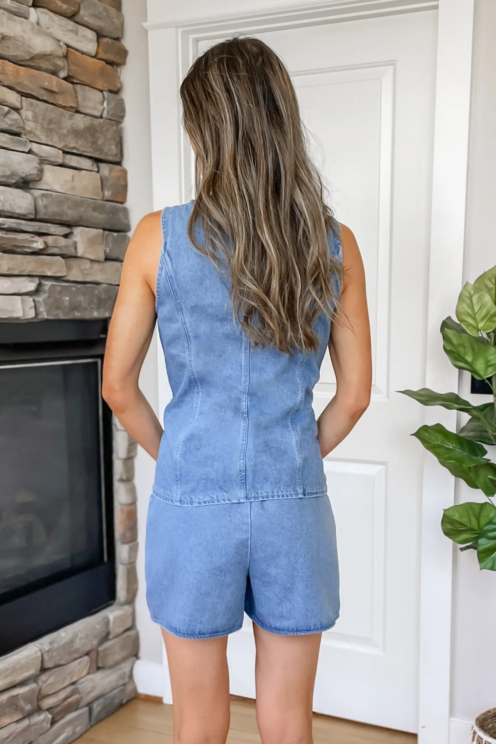 Mabel Button Front Denim Vest