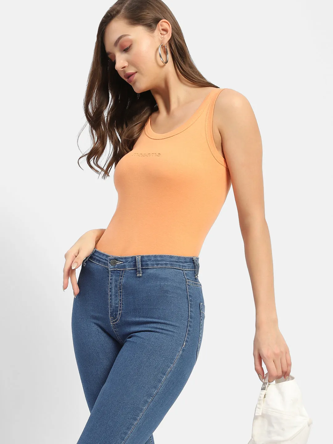 Madame Typography Apricot Tank Top