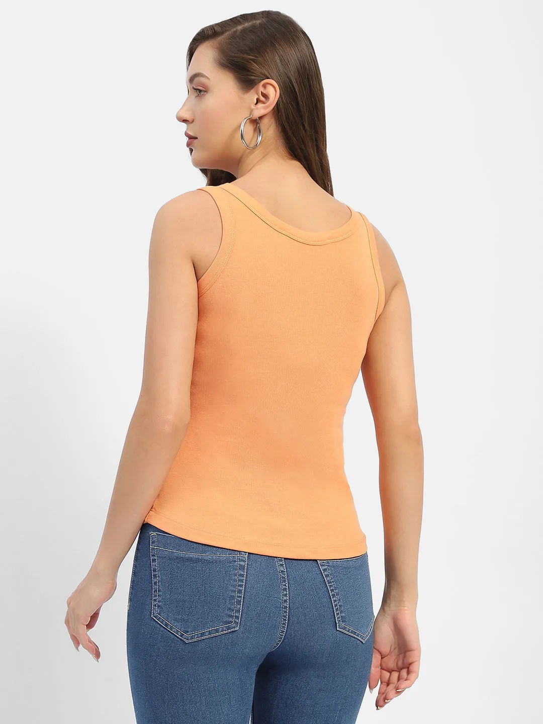 Madame Typography Apricot Tank Top