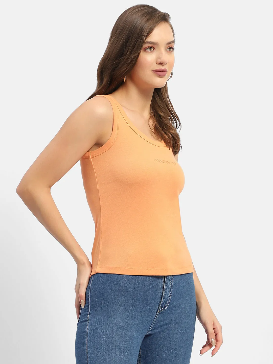 Madame Typography Apricot Tank Top