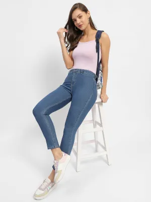 Madame Typography Lilac Ribbed Tank Top