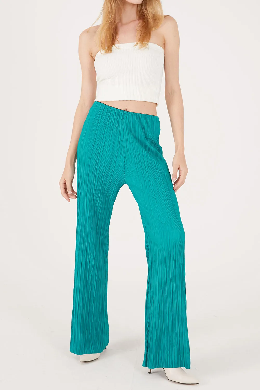 Maria Flared Leg Plisse Pants