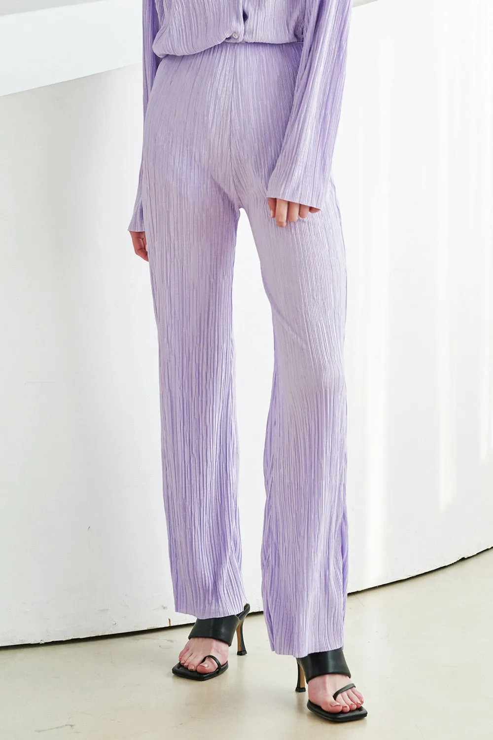 Maria Flared Leg Plisse Pants