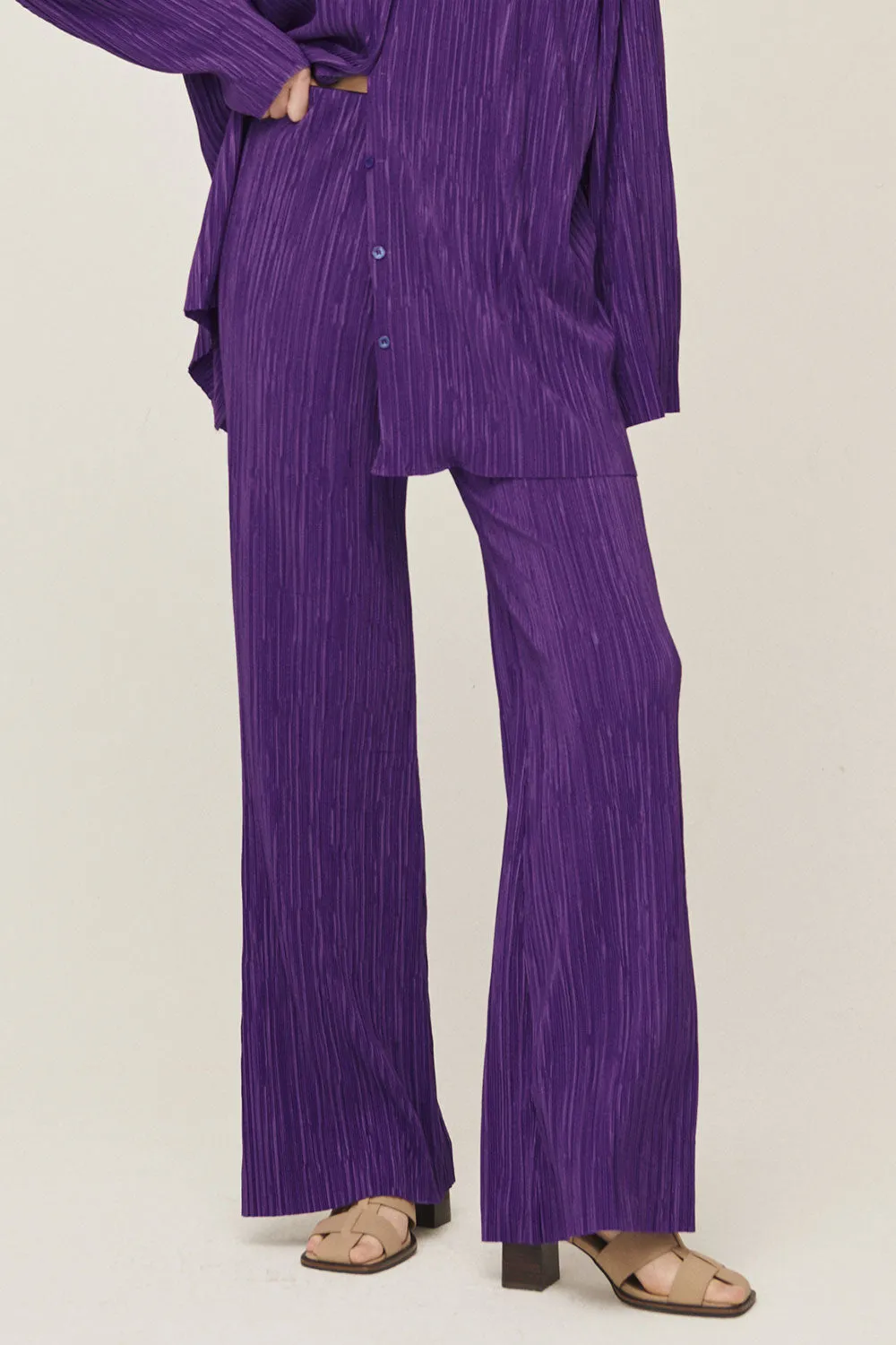 Maria Flared Leg Plisse Pants