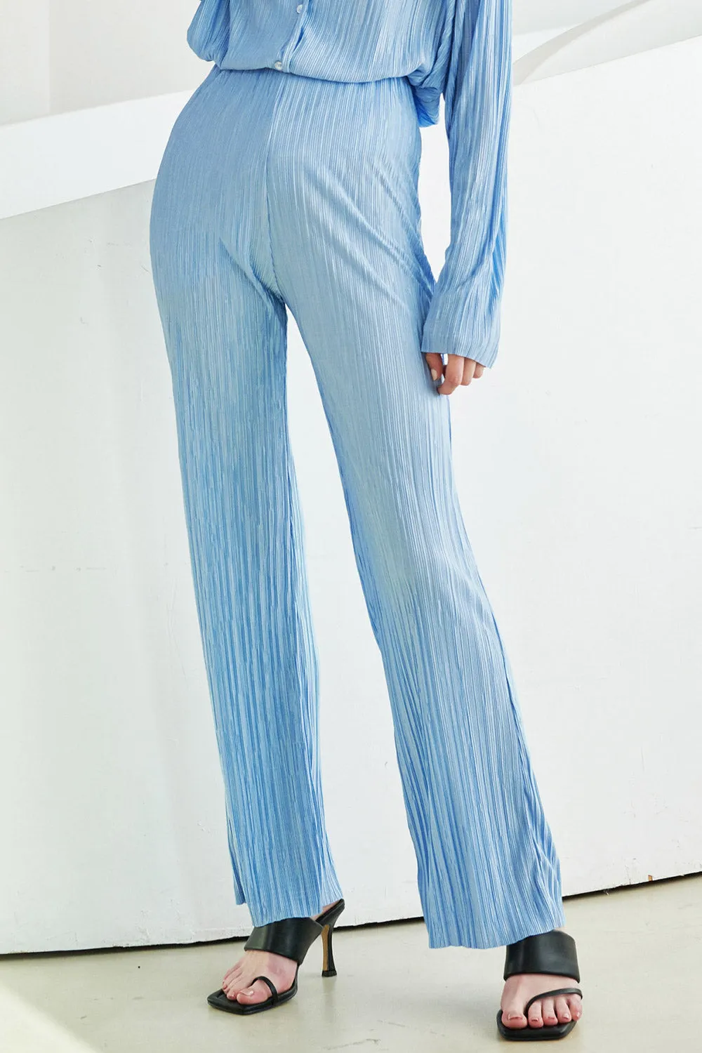 Maria Flared Leg Plisse Pants