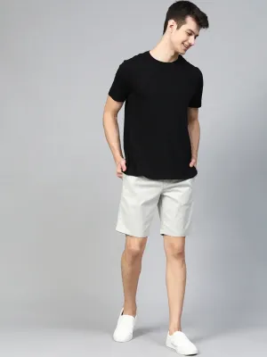 Men Off-White Self-Checked Regular Fit Shorts