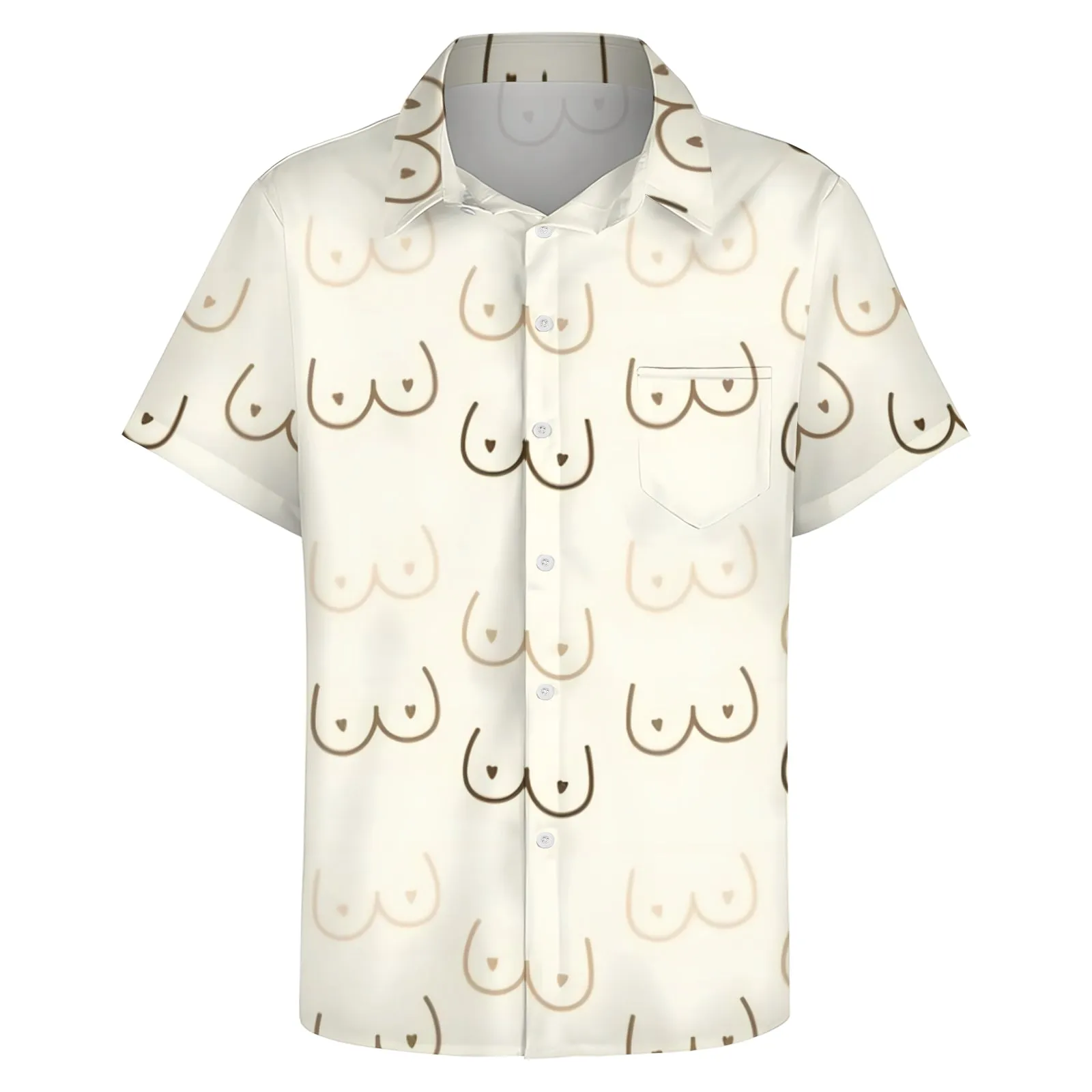 Men's Abstract Line Print Short Sleeve Shirt 2404001908