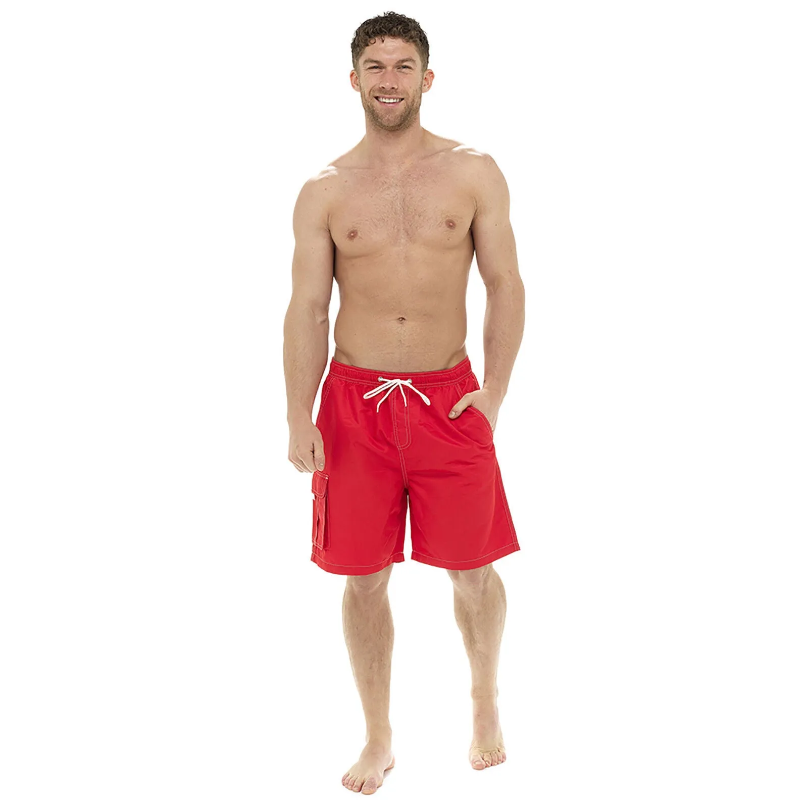 MENS CARGO FLAP POCKET SWIMMING SHORTS POOL SURF GENTS HOLIDAY BEACH SWIM TRUNKS