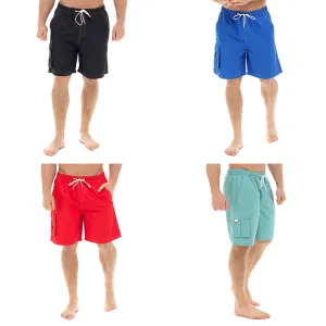 MENS CARGO FLAP POCKET SWIMMING SHORTS POOL SURF GENTS HOLIDAY BEACH SWIM TRUNKS