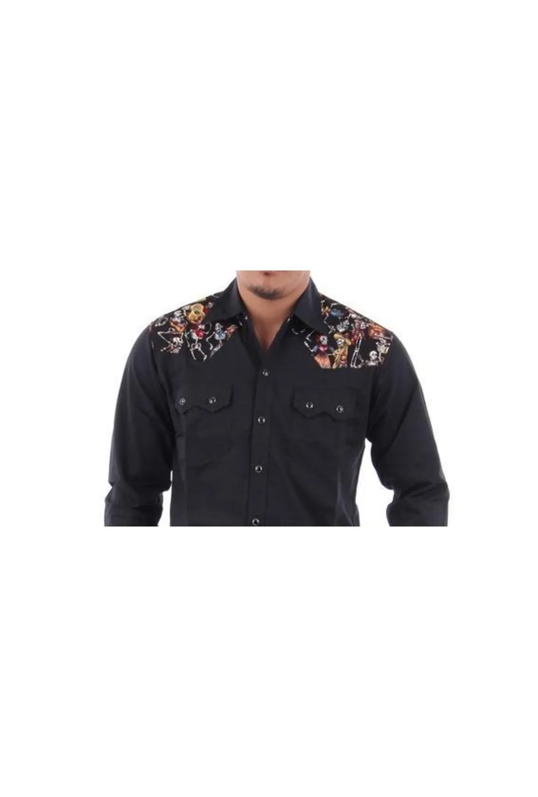 Men's Long Sleeved Dancing Skeletons Dress Shirt