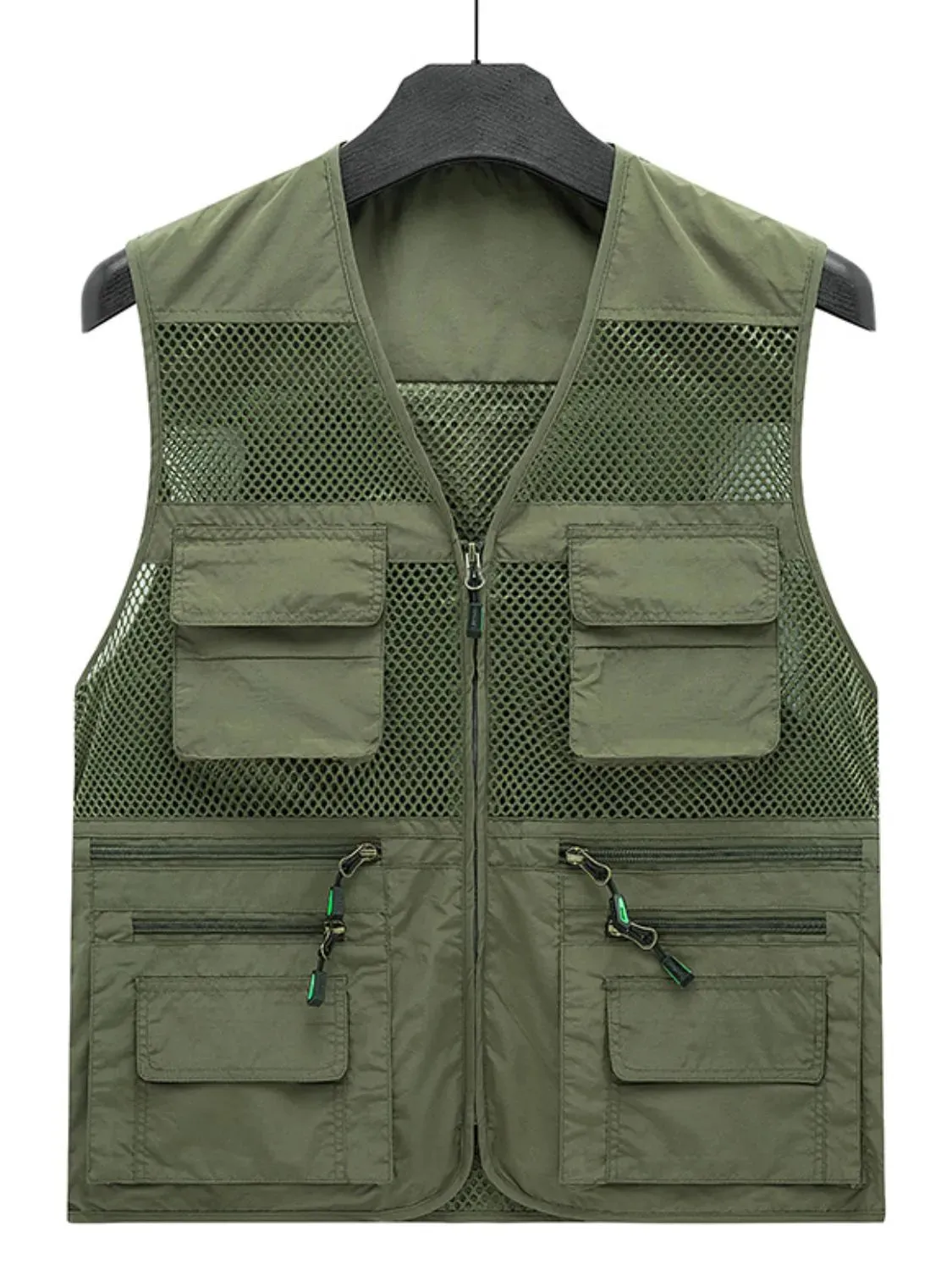 Men's Plus Size Zip Up Mesh Vest