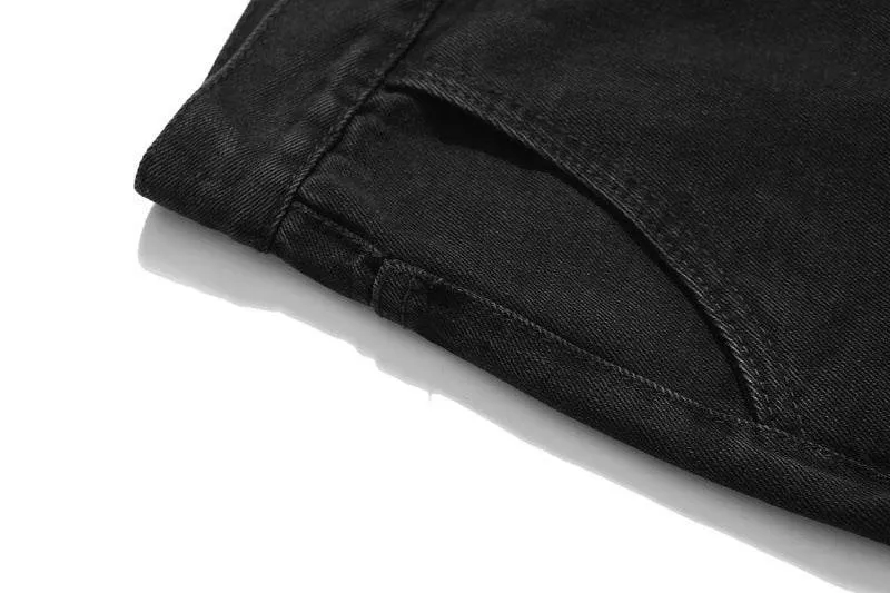 Men's ripped straight denim shorts