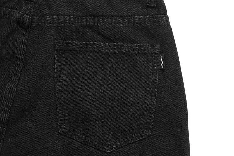 Men's ripped straight denim shorts