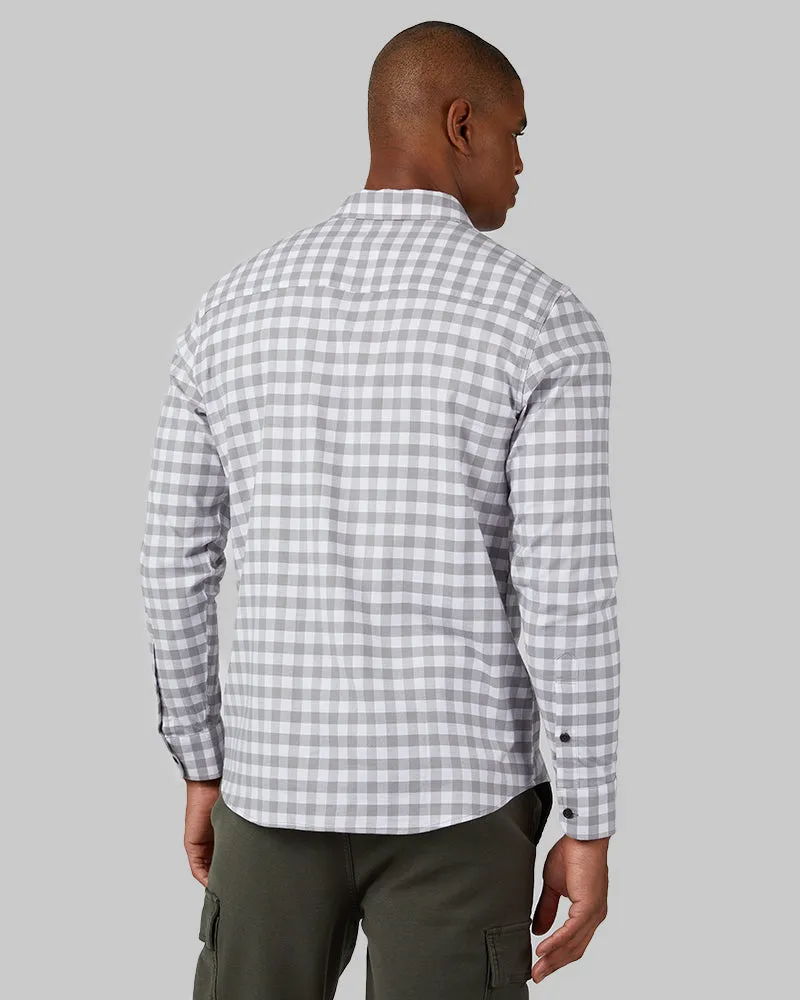 MEN'S SOFT PLAID LONG SLEEVE BUTTON-UP