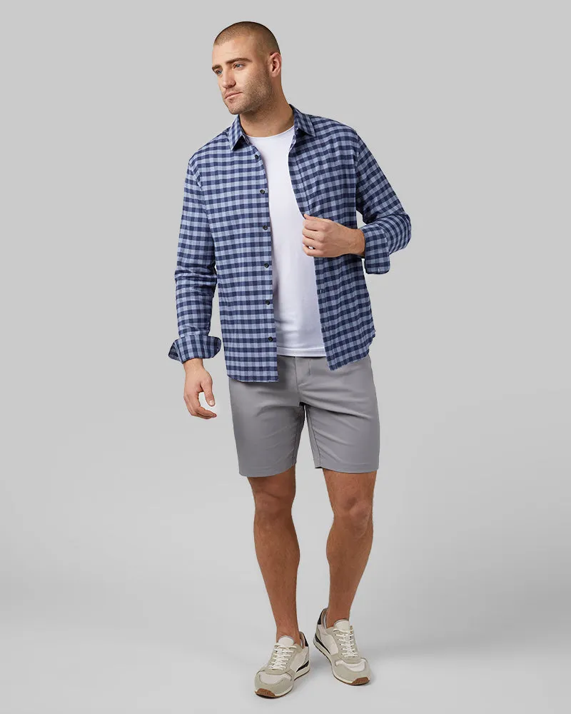 MEN'S SOFT PLAID LONG SLEEVE BUTTON-UP