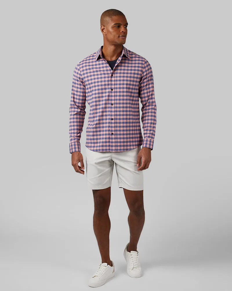 MEN'S SOFT PLAID LONG SLEEVE BUTTON-UP