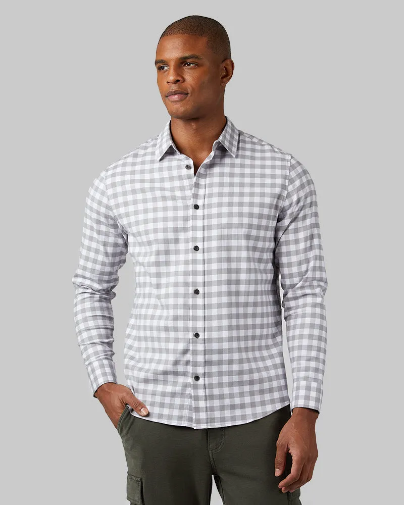 MEN'S SOFT PLAID LONG SLEEVE BUTTON-UP