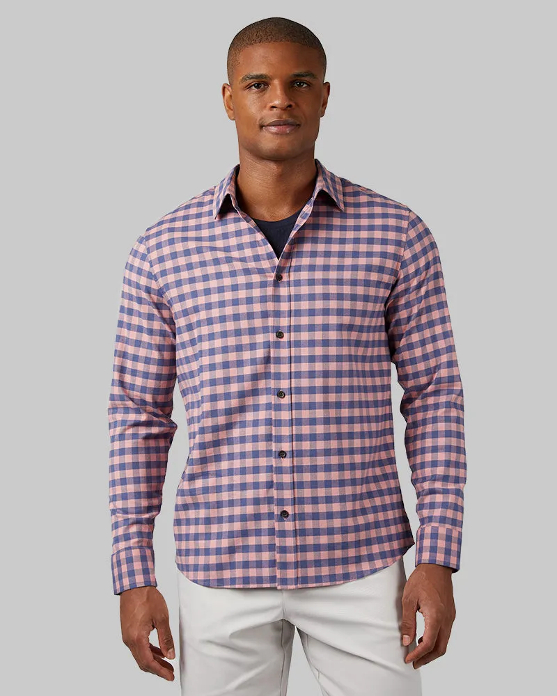 MEN'S SOFT PLAID LONG SLEEVE BUTTON-UP