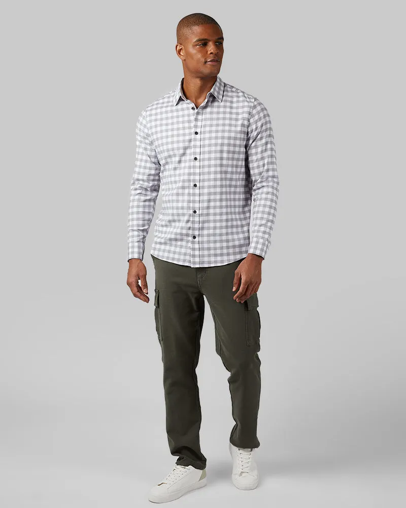 MEN'S SOFT PLAID LONG SLEEVE BUTTON-UP