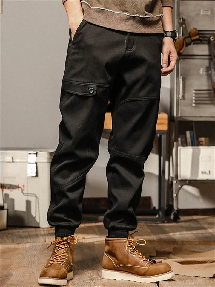 Men's Solid Color Camouflage Spring Autumn Multi-Pocket Pants