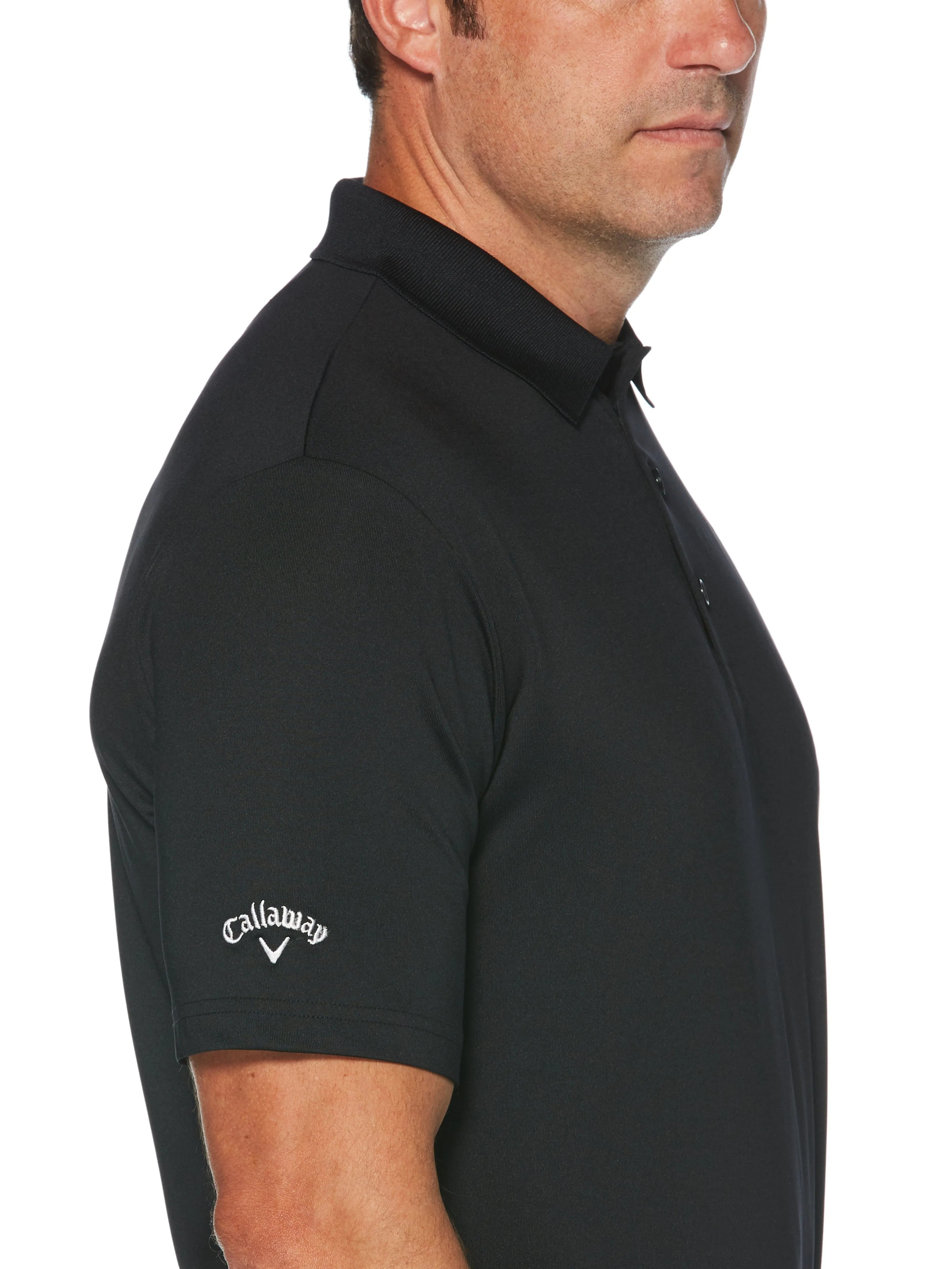 Mens Solid Stretch Polo
