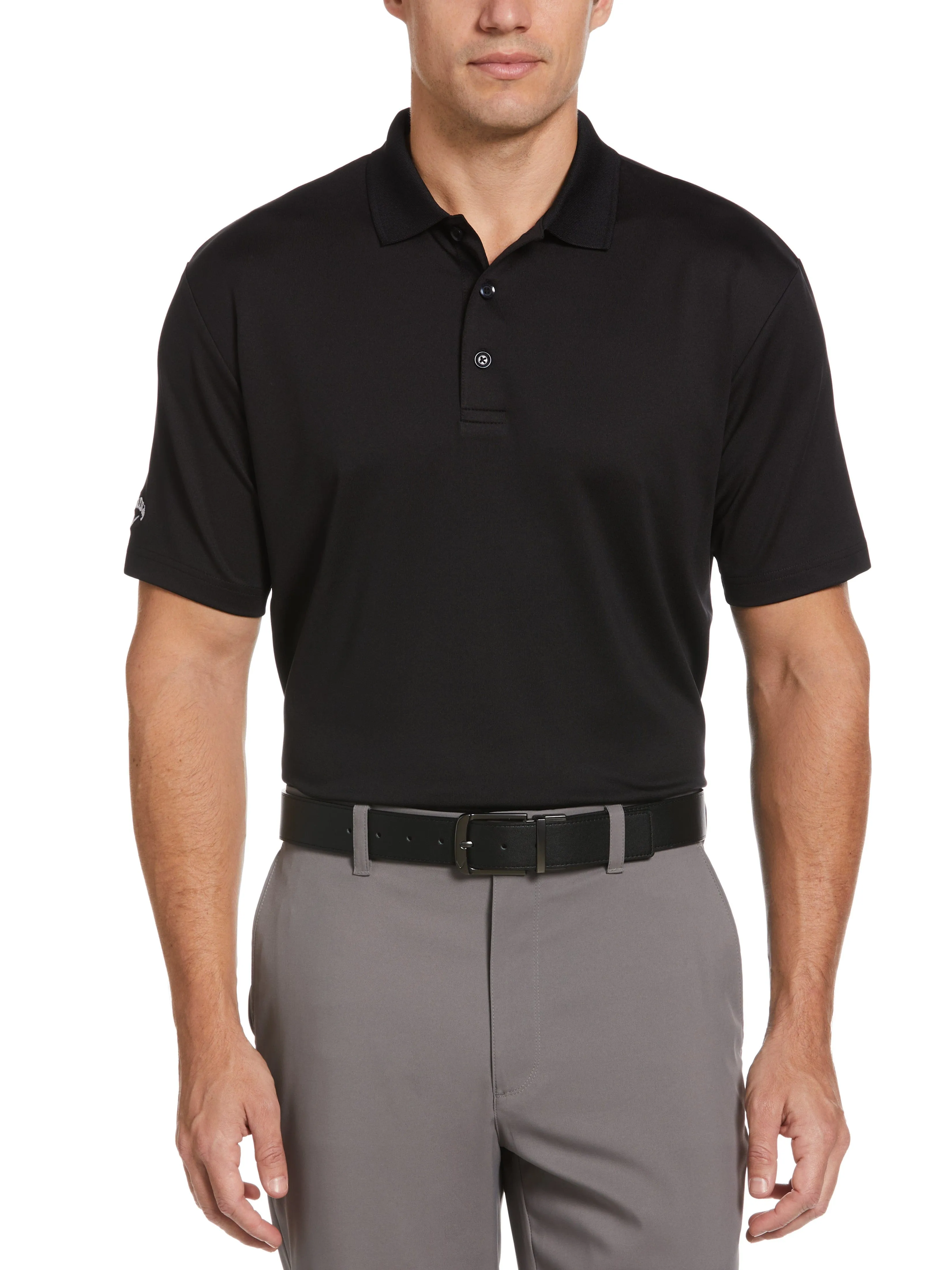 Mens Solid Stretch Polo