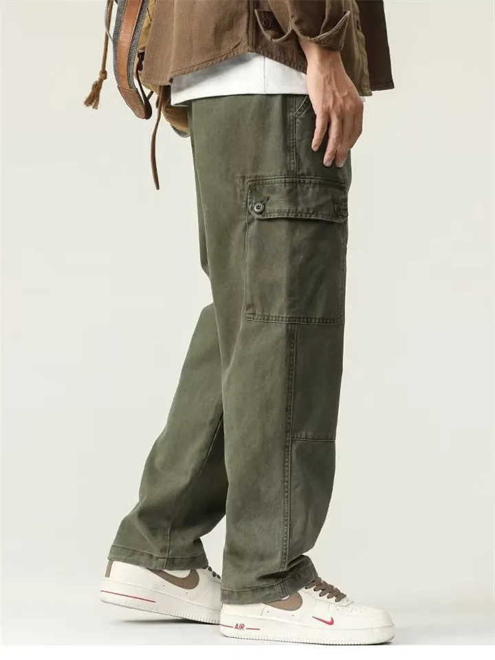 Men's Spring Casual Drawstring Multi-Pocket Cargo Pants