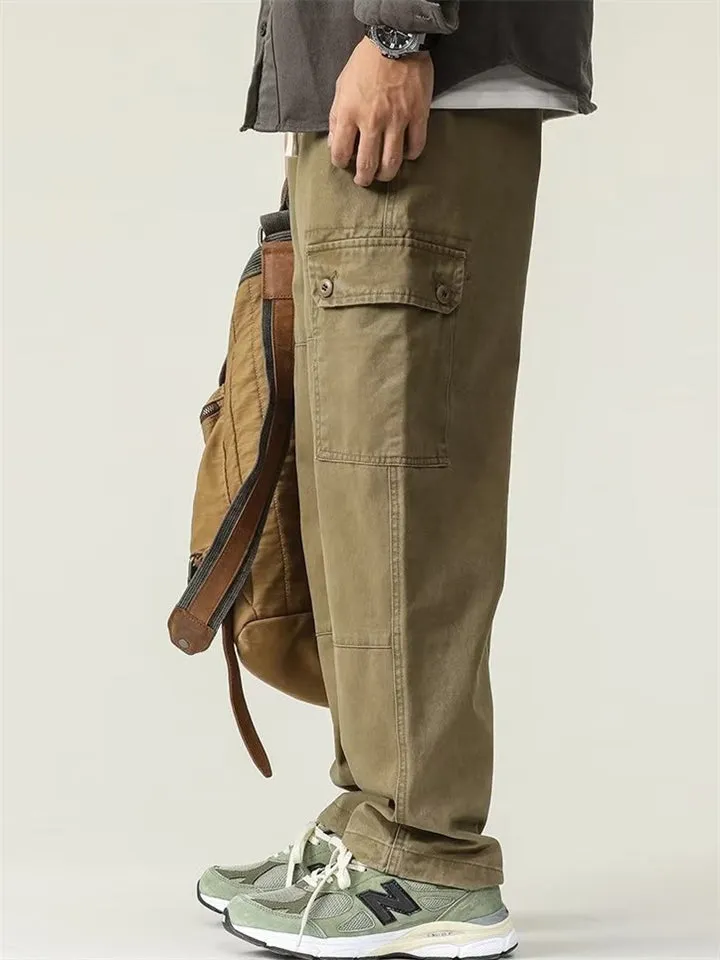 Men's Spring Casual Drawstring Multi-Pocket Cargo Pants
